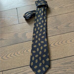 Hugo Boss Black Tie with Gold Oval Dot Pattern